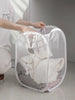 Folding Laundry Basket Organizer for Dirty Clothes Bathroom Clothes Mesh Storage Bag Household Wall Hanging Basket Frame Bucket